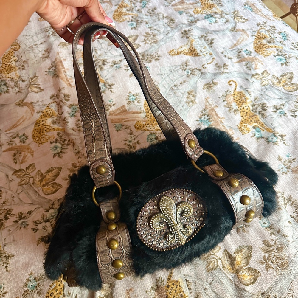 Y2K Bling Faux Fur Purse